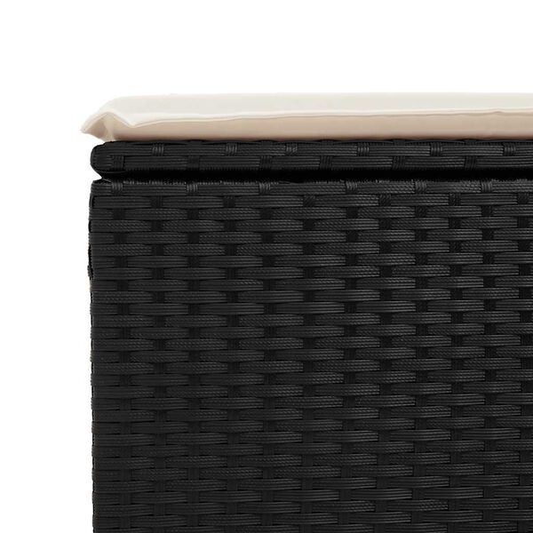vidaXL 8 Piece Garden Sofa Set with Cushions Black Poly Rattan