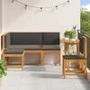 vidaXL Garden Bench Set 4 pcs Brown Solid Acacia Wood