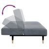 vidaXL 2-Seater Sofa Bed with Footstool Dark Grey Velvet