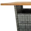 vidaXL 5 Piece Garden Bar Set with Cushions Poly Rattan Grey