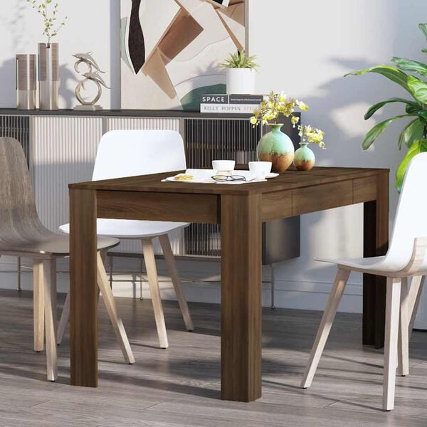 vidaXL Dining Table Brown Oak 140x74.5x76 cm Engineered Wood