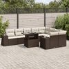 vidaXL 10 Piece Garden Sofa Set with Cushions Brown Poly Rattan