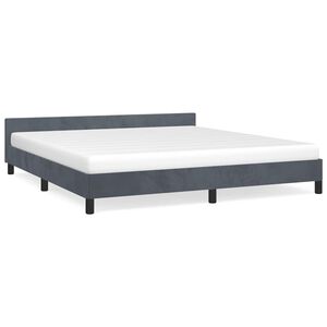 vidaXL Bed Frame without Mattress Dark Grey 183x213 cm Velvet