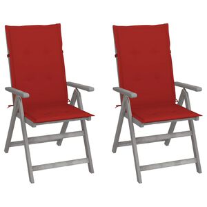 vidaXL Garden Reclining Chairs 2 pcs with Cushions Solid Wood Acacia