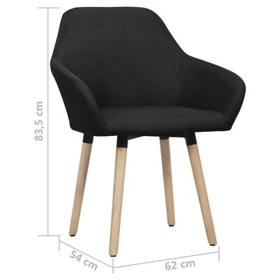 vidaXL Dining Chairs 2 pcs Black Fabric