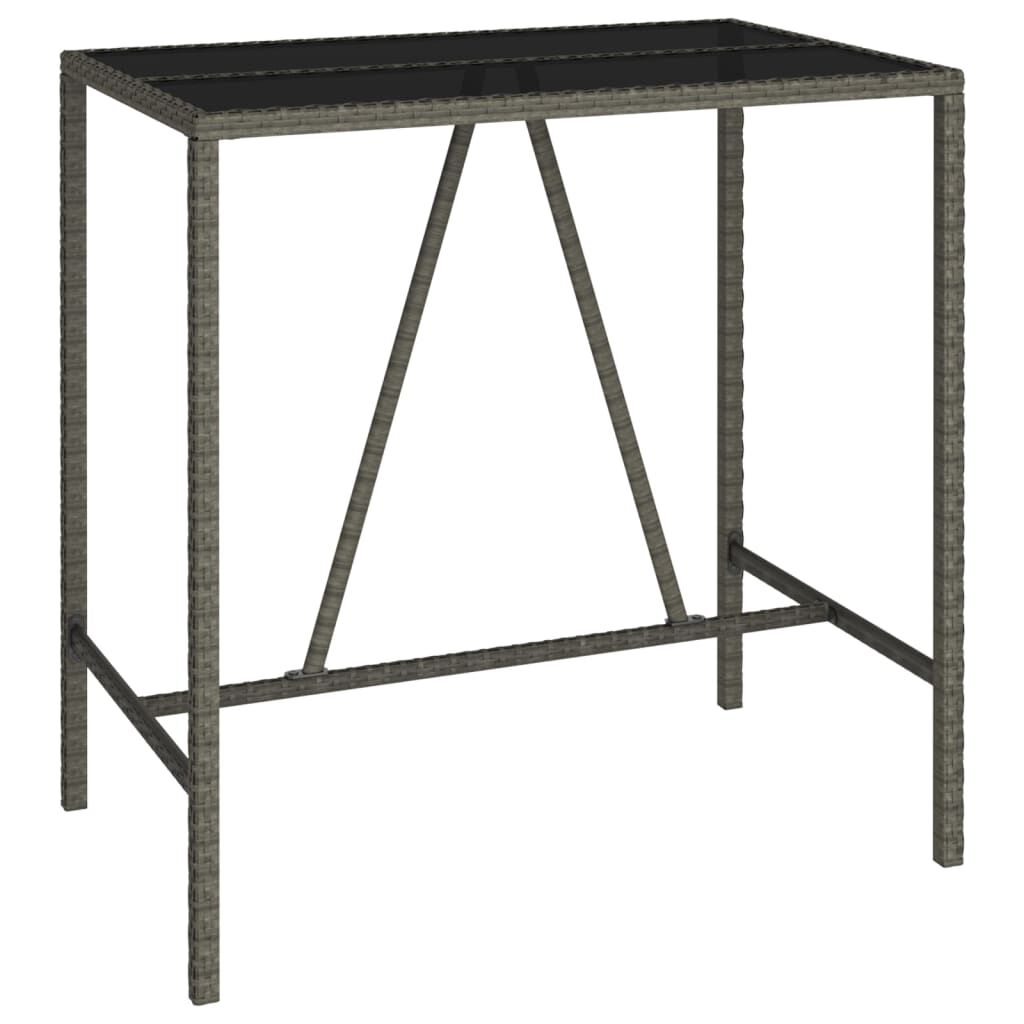 vidaXL 5 Piece Garden Bar Set Grey Poly Rattan