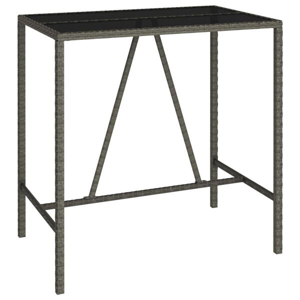 vidaXL 5 Piece Garden Bar Set Grey Poly Rattan