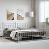 vidaXL Metal Bed Frame without Mattress with Footboard White 193x203cm