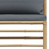 vidaXL 3 Piece Garden Lounge Set with Dark Grey Cushions Bamboo