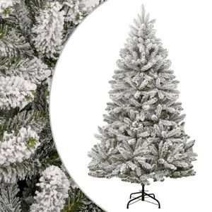 vidaXL Artificial Hinged Christmas Tree with Flocked Snow 180 cm