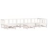 vidaXL 8 Piece Garden Lounge Set with Cushions White Solid Wood
