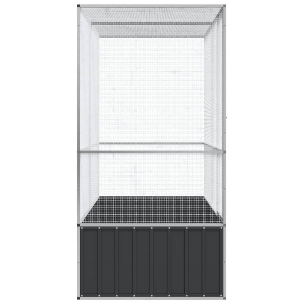 vidaXL Aviary Silver 210.5x107x212 cm Steel