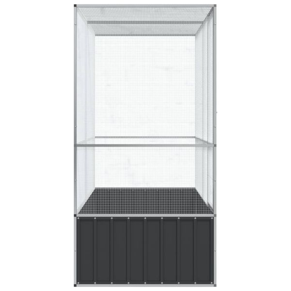 vidaXL Aviary Silver 210.5x107x212 cm Steel