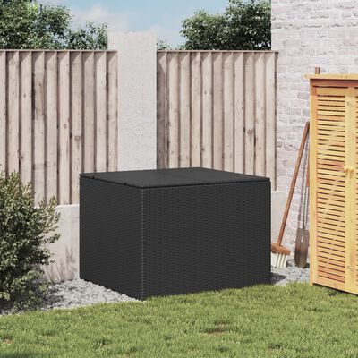 vidaXL Garden Storage Box Black 291L Poly Rattan