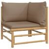 vidaXL 8 Piece Garden Lounge Set with Taupe Cushions Bamboo