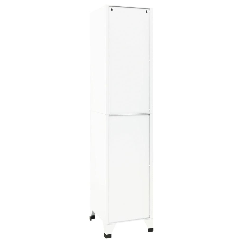vidaXL Locker Cabinet White 38x45x180 cm Steel