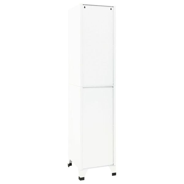 vidaXL Locker Cabinet White 38x45x180 cm Steel