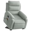 vidaXL Electric Stand up Massage Recliner Chair Light Grey Velvet