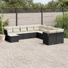 vidaXL 11 Piece Garden Sofa Set with Cushions Black Poly Rattan