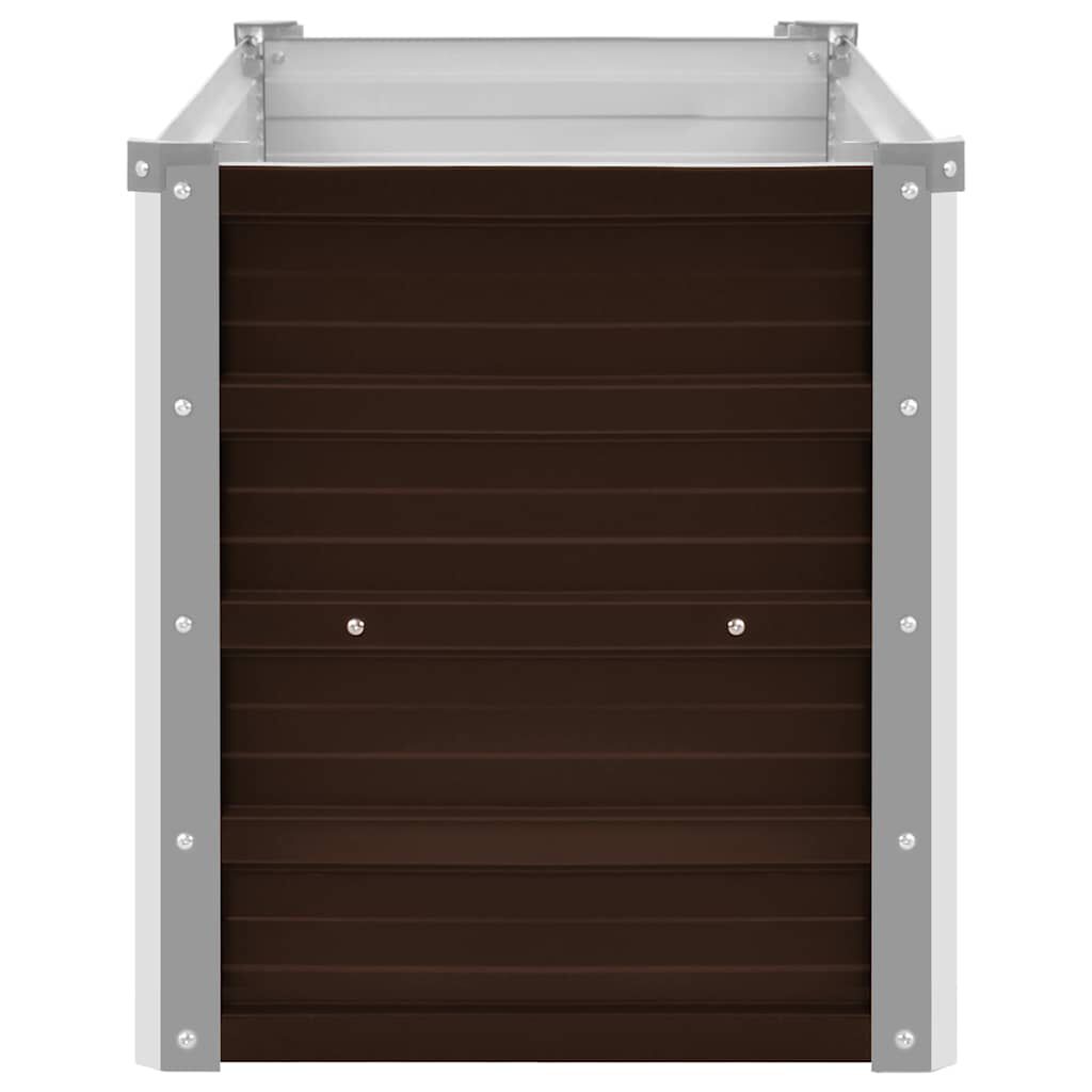 vidaXL Garden Raised Bed Brown 100x40x45 cm Galvanised Steel