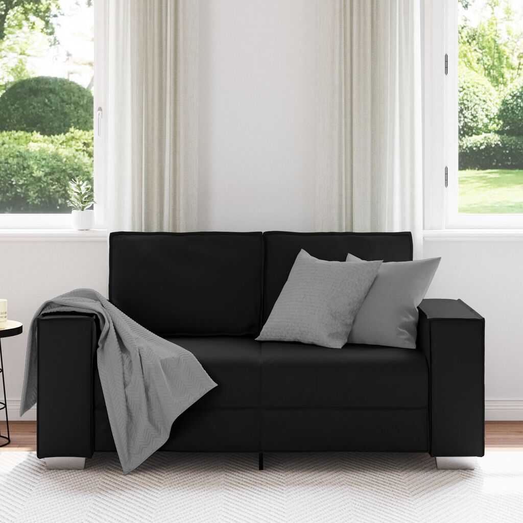 vidaXL Loveseat Sofa Black 120 cm Faux Leather