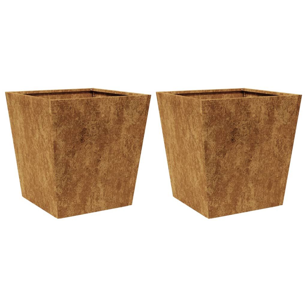 vidaXL Garden Planters 2 pcs 40x40x40 cm Weathering Steel