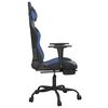 vidaXL Gaming Chair with Footrest Black and Blue Faux Leather