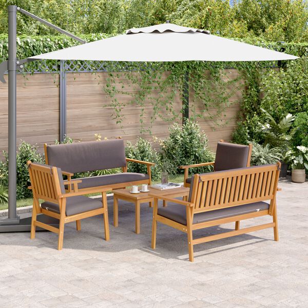 vidaXL 5 Piece Garden Sofa Set with Cushions Solid Wood Acacia