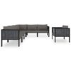 vidaXL 7 Piece Garden Lounge Set with Cushions Poly Rattan Anthracite