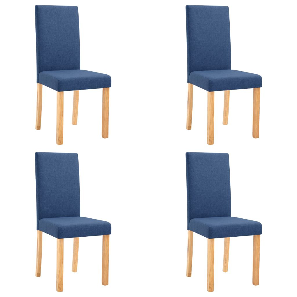 vidaXL Dining Chairs 4 pcs Blue Fabric