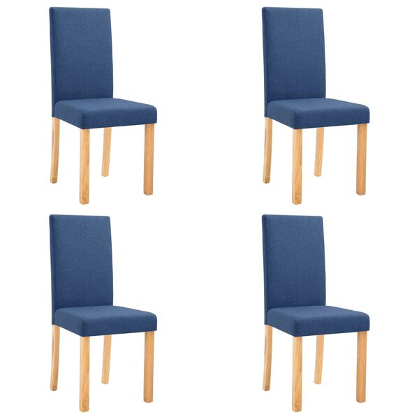 vidaXL Dining Chairs 4 pcs Blue Fabric