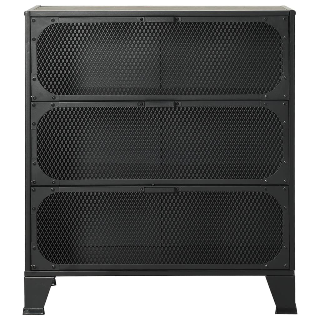 vidaXL Storage Cabinet Grey 72x36x82 cm Metal and MDF