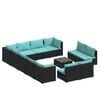 vidaXL 13 Piece Garden Lounge Set with Cushions Black Poly Rattan