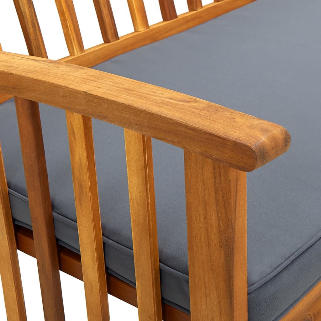vidaXL Garden Bench with Cushion 147 cm Solid Acacia Wood