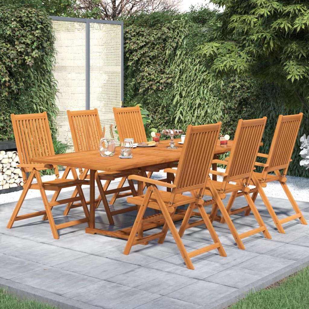 vidaXL 7 Piece Garden Dining Set Solid Wood Acacia