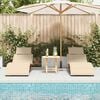 vidaXL Sun lounger 2 pcs Beige 184 x 55 x 64cm Solid Acacia wood