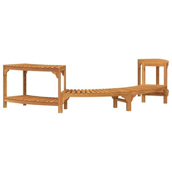 vidaXL Hot Tub Surround Brown 252 x 112 x 55.5 cm Solid acacia wood