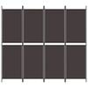 vidaXL 4-Panel Room Divider Brown 200x180 cm Fabric