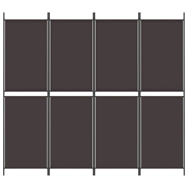 vidaXL 4-Panel Room Divider Brown 200x180 cm Fabric