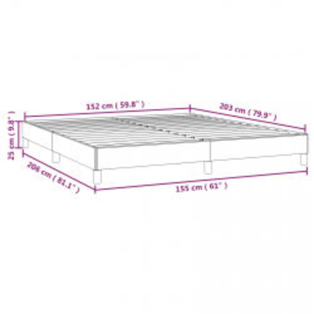 vidaXL Bed Frame without Mattress Dark Grey 152x203 cm Queen Fabric