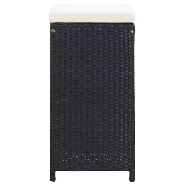 vidaXL 7 Piece Garden Bar Set with Cushions Poly Rattan Black