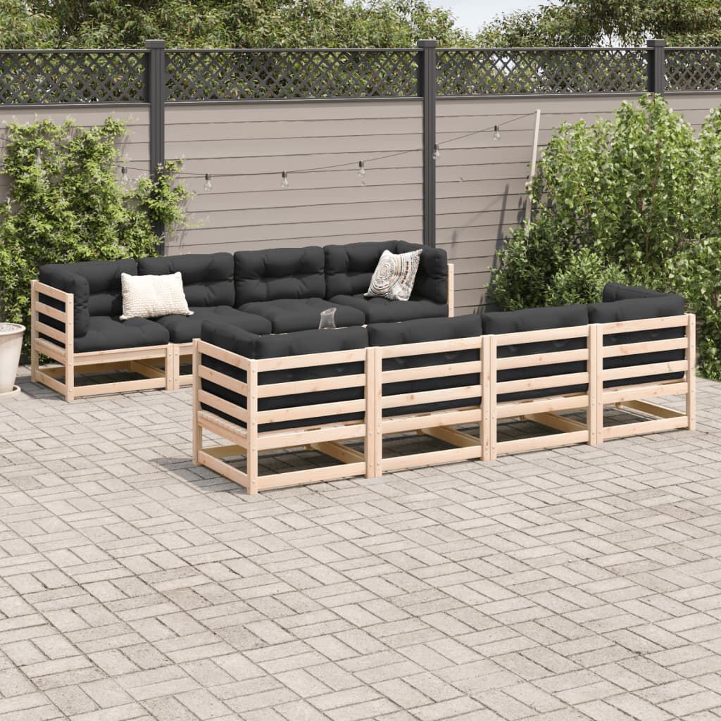 vidaXL 9 Piece Garden Sofa Set with Cushions Solid Wood Pine