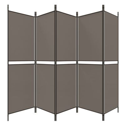 vidaXL 5-Panel Room Divider Anthracite 250x200 cm Fabric
