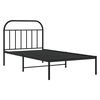 vidaXL Metal Bed Frame without Mattress with Headboard Black 100x190cm