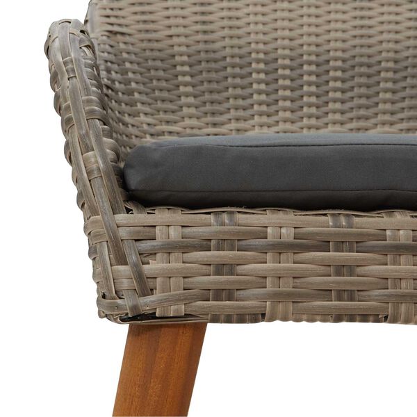 vidaXL Garden Chairs with Cushions 2 pcs Black Poly Rattan