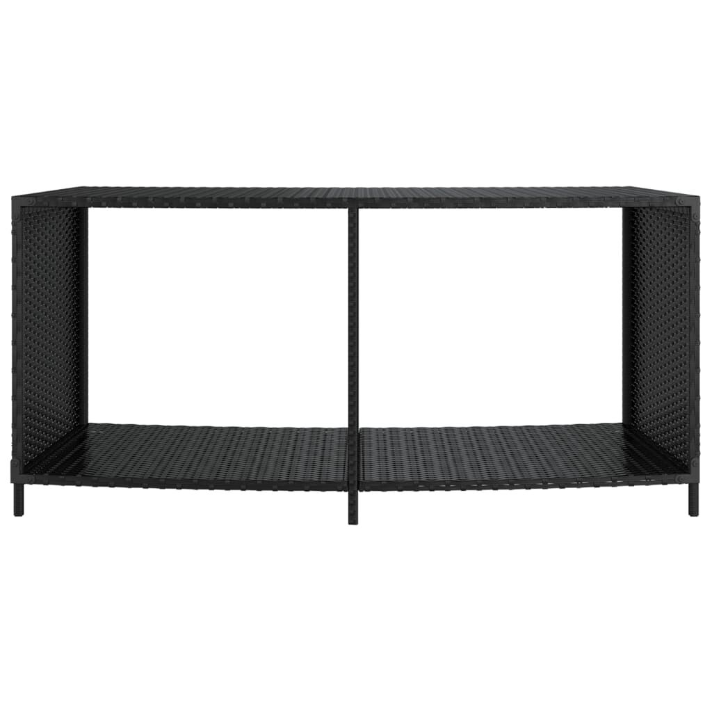 vidaXL Storage Shelves 2 pcs Black Poly Rattan