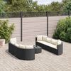 vidaXL 9 Piece Garden Sofa Set with Cushions Black Poly Rattan