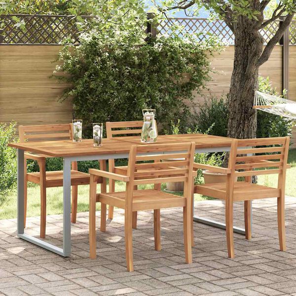 vidaXL Garden Table with U-shaped Legs 180x90x75 cm Solid Wood Acacia