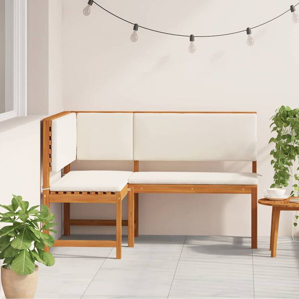 vidaXL Garden Corner Bench Brown 140 x 100 x 91cm Solid Acacia wood