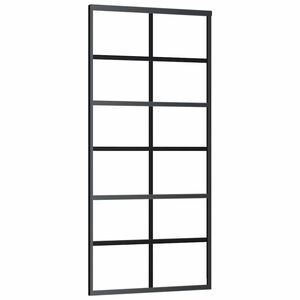 vidaXL Sliding Door ESG Glass and Aluminium 90x205 cm Black
